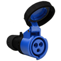 Pin and Sleeve Connector Devices 888-3169-NS IEC 60309 Cable Mount Connector, IP67 Rated, 30A 250V, 32A 220-250V, 6H, IEC 309 International Pin and Sleeve Devices  